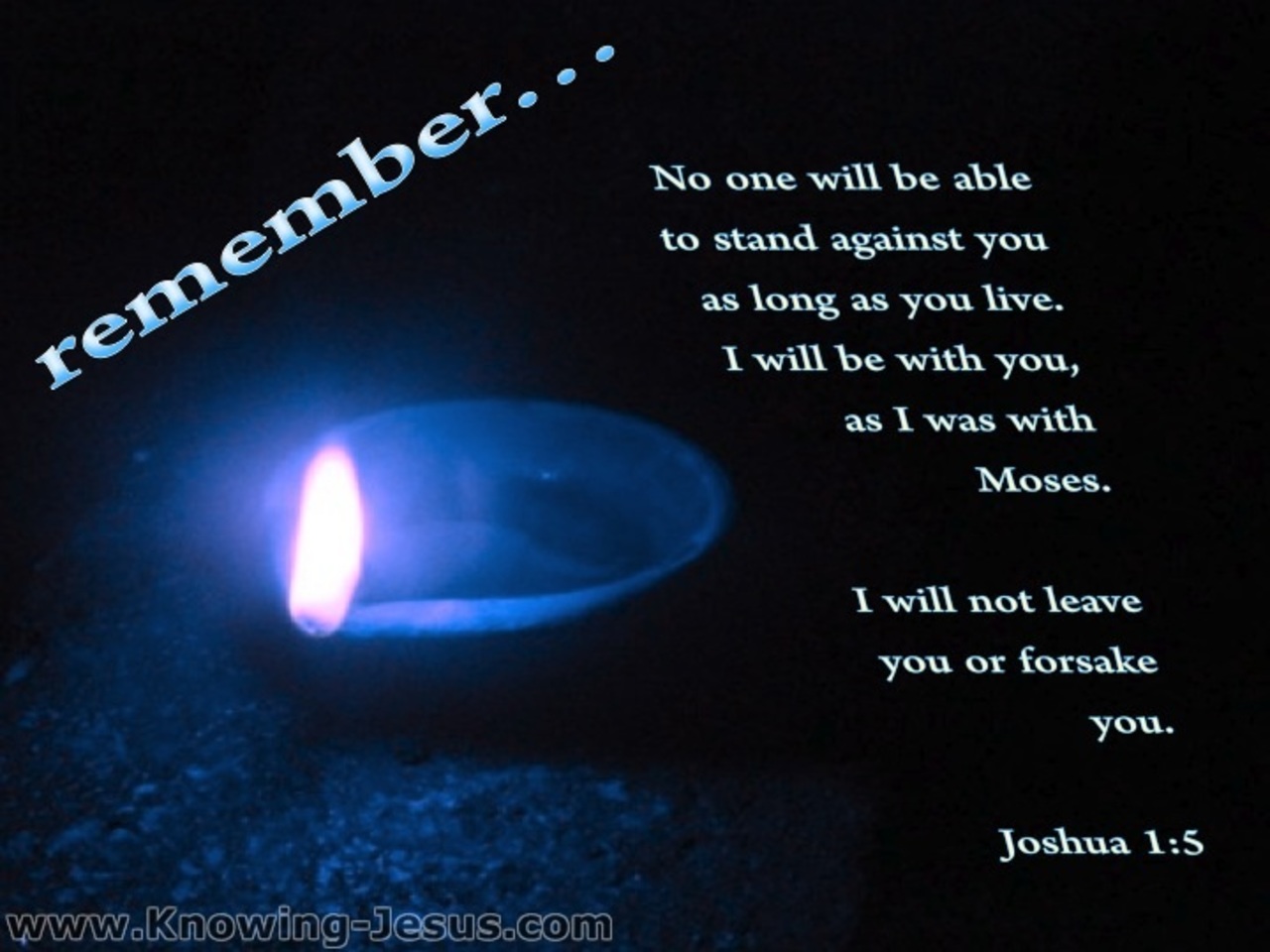 Joshua 1:5 I Will Not Leave You Nor Forsake You (blue)
